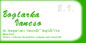 boglarka vancso business card